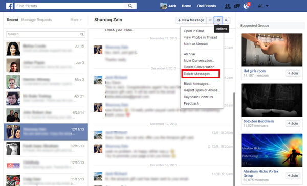 How to Delete Facebook Messages from Facebook Homepage