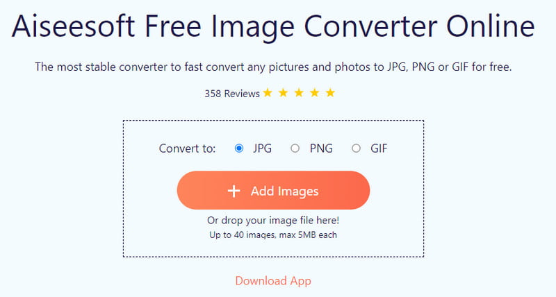 Aiseesoft Free Image Converter Online
