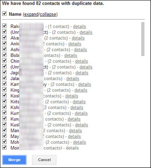 Merge Contacts Using Gmail