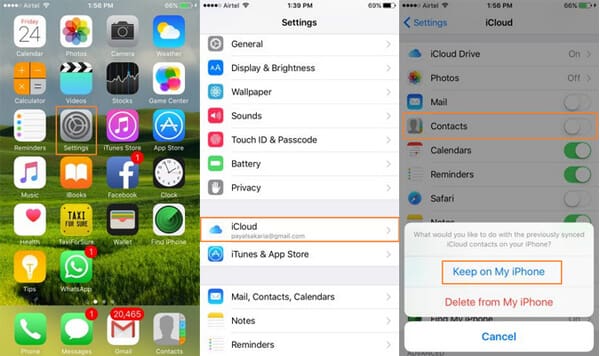 Turn Off iCloud Contacts