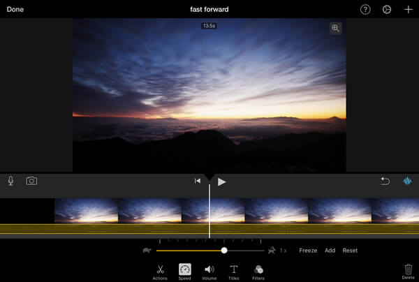 Fast Forward in iMovie iPhone iPad