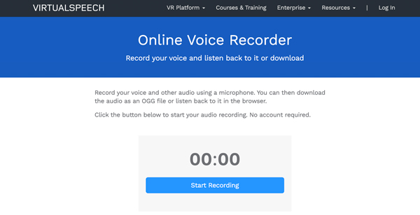 Virtual Speech Online Voice Recorder