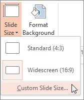 Three Slide Size Options
