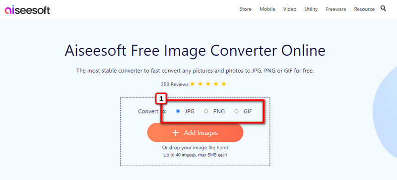 Select Image Format