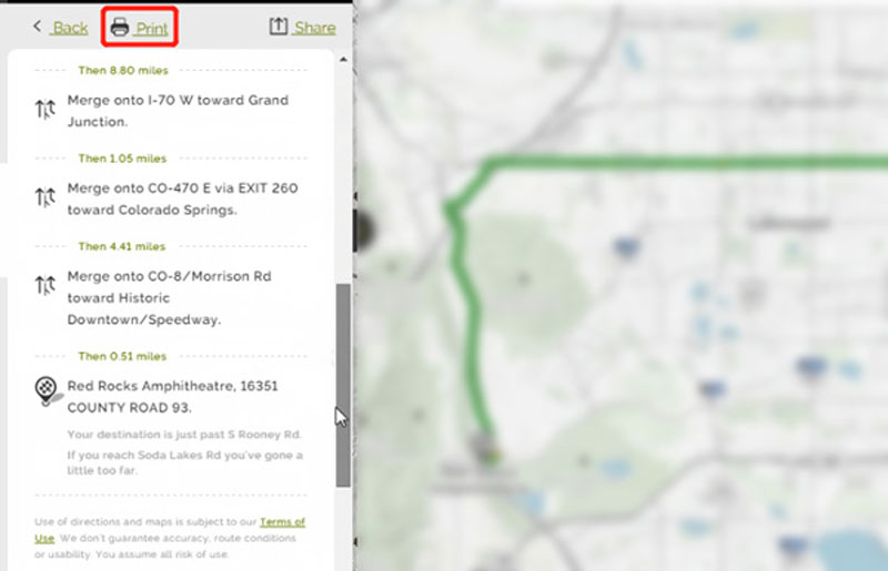 Print MapQuest Directions