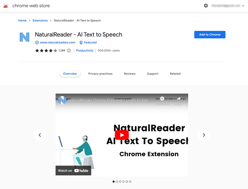 NaturalReader AI Text to Speech Chrome Extension