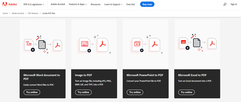 Create PDF FIles Adobe Acrobat Online