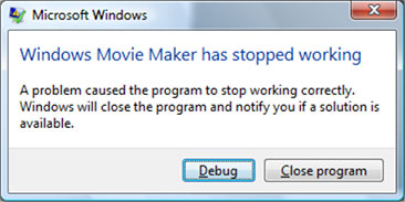 Windows Movie Maker Stop Working