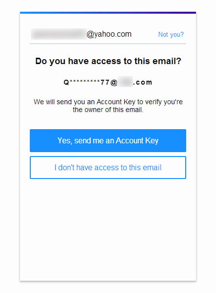 Send Account Key to Recovery Email