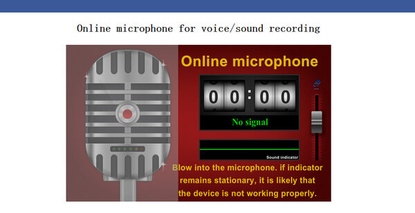 Interface of Toolster Online Microphone