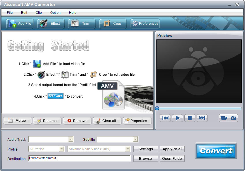 Screenshot of Aiseesoft AMV Converter