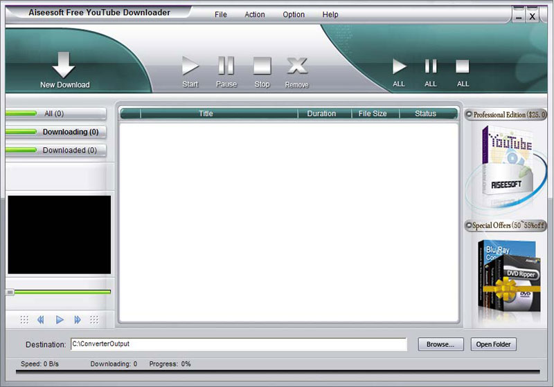 Screenshot of Aiseesoft Free YouTube Downloader