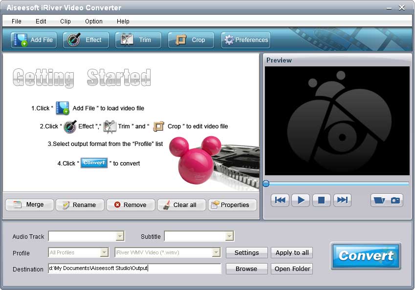 Screenshot of Aiseesoft iRiver Video Converter