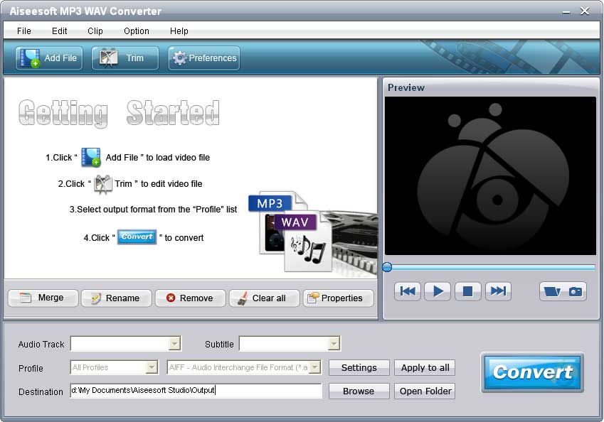 Screenshot of Aiseesoft MP3 WAV Converter