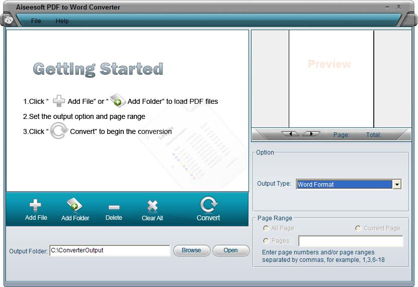 Screenshot of Aiseesoft PDF to Word Converter