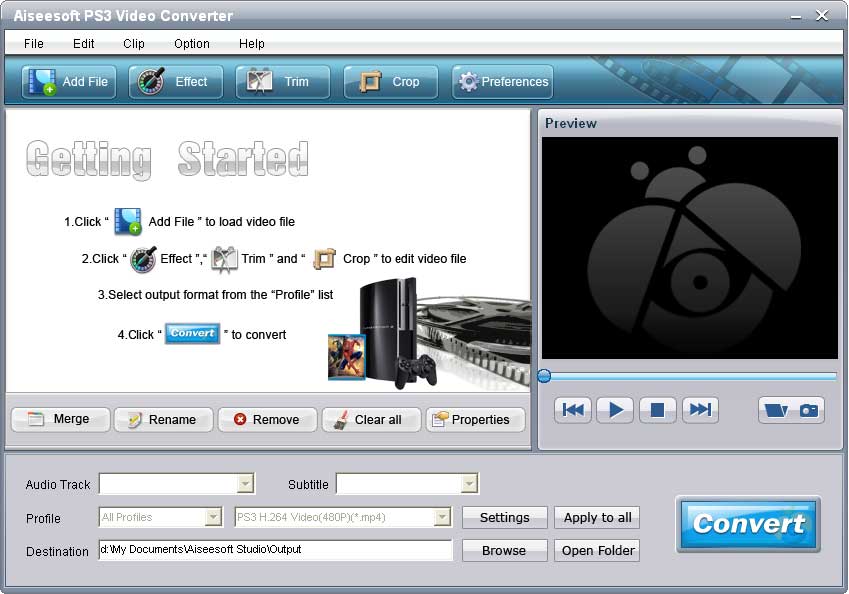 Screenshot of Aiseesoft PS3 Video Converter