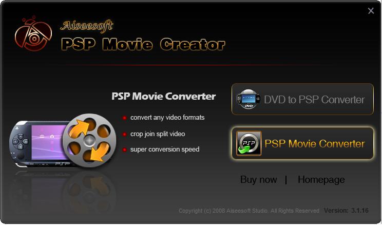 Screenshot of Aiseesoft PSP Movie Creator