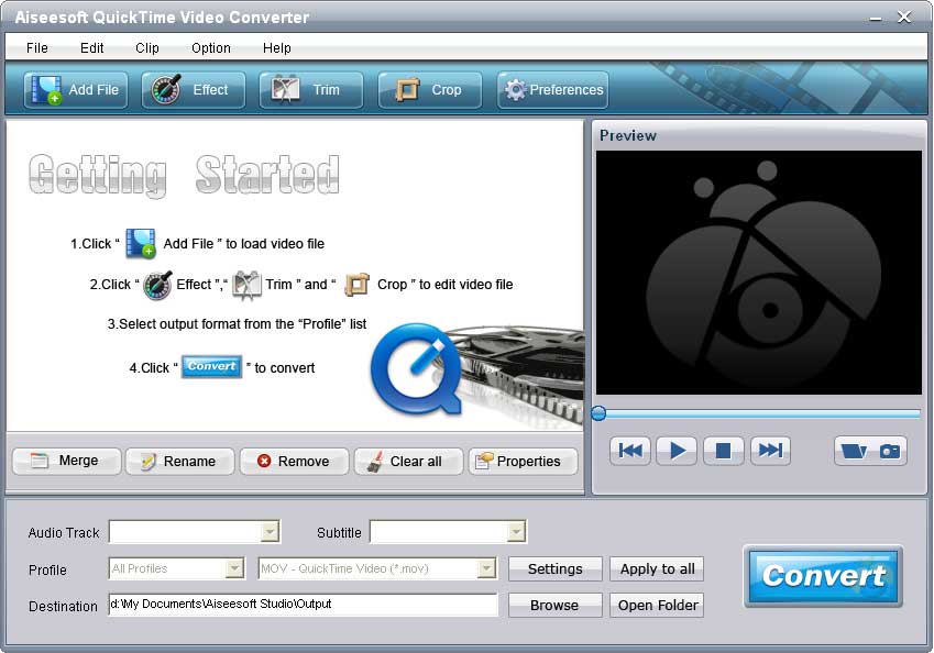 Screenshot of Aiseesoft QuickTime Video Converter