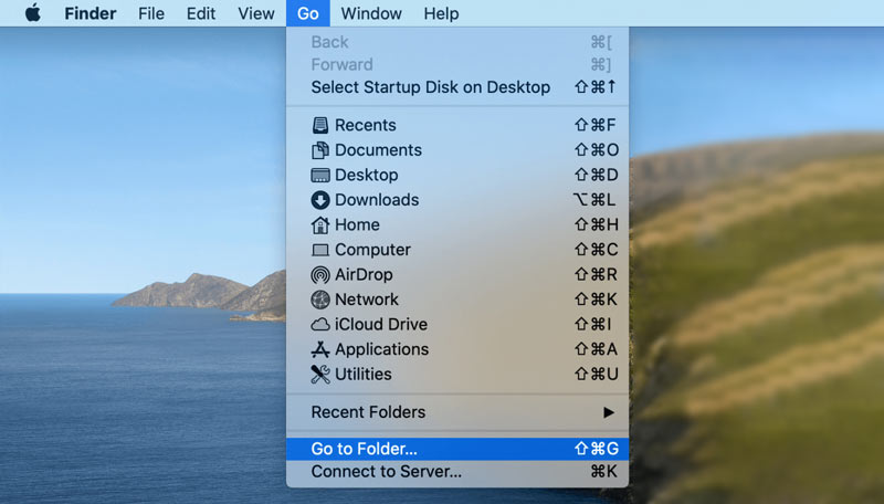Mac Library Go to Folder