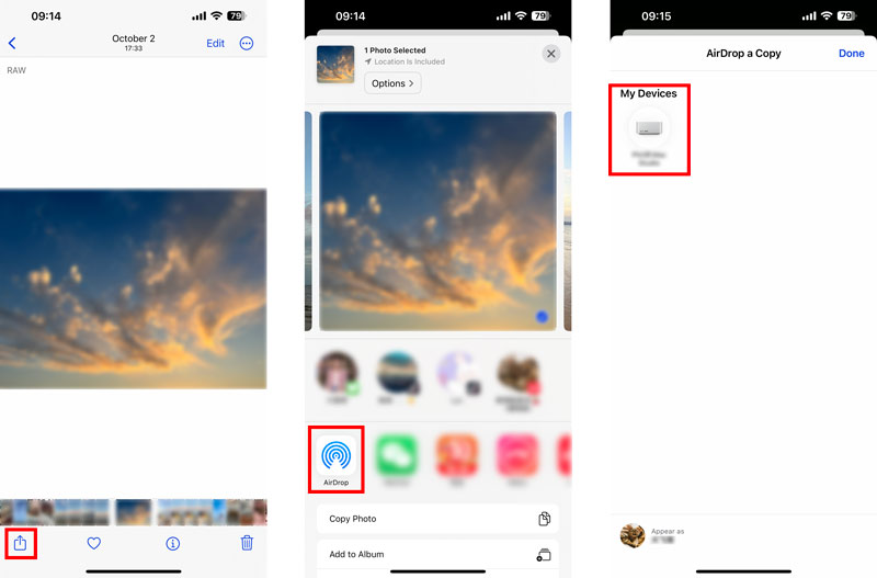 Use AirDrop to Share Photos on iPhone