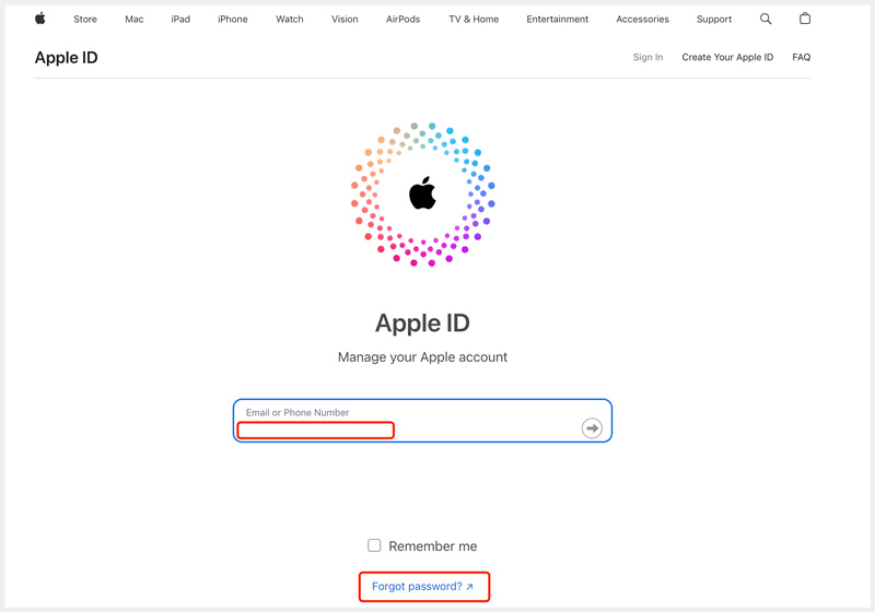 Visit Apple ID Account Page
