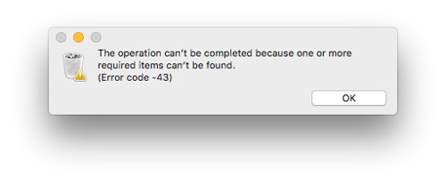Error Code -43 on Mac