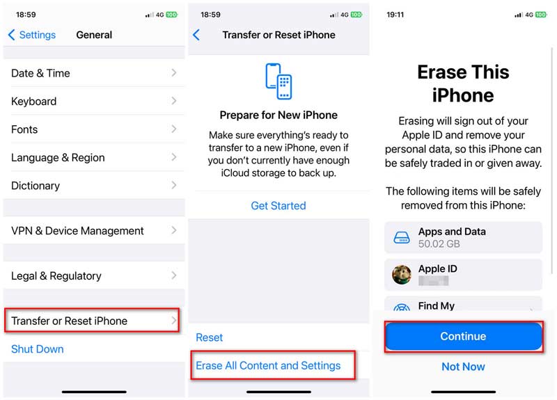 Erase All Content And Settings iphone