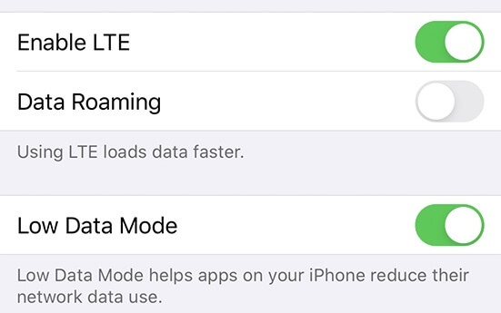 Low Data Mode
