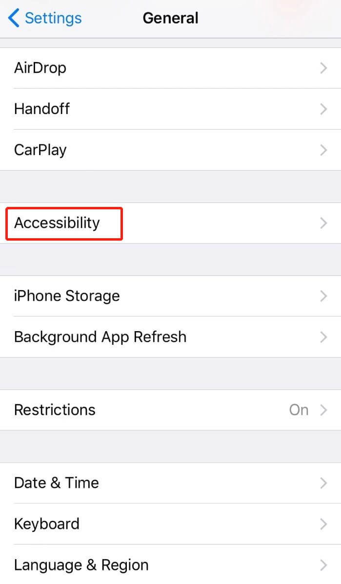 Tap accessibility