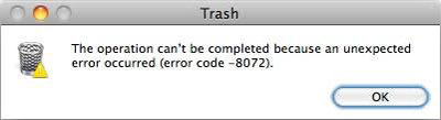 Error code 8072 Mac