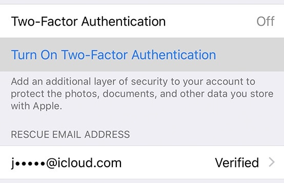 Turn on two-factor authentication