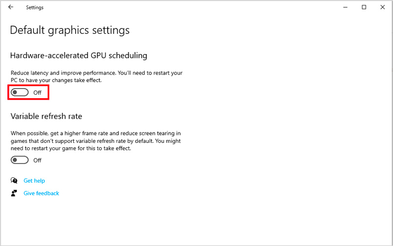 Turn Off Hardware Acceleration from Graphics Settings
