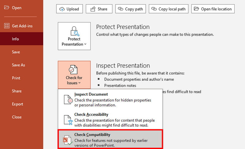 Check Media Compatibility in PowerPoint