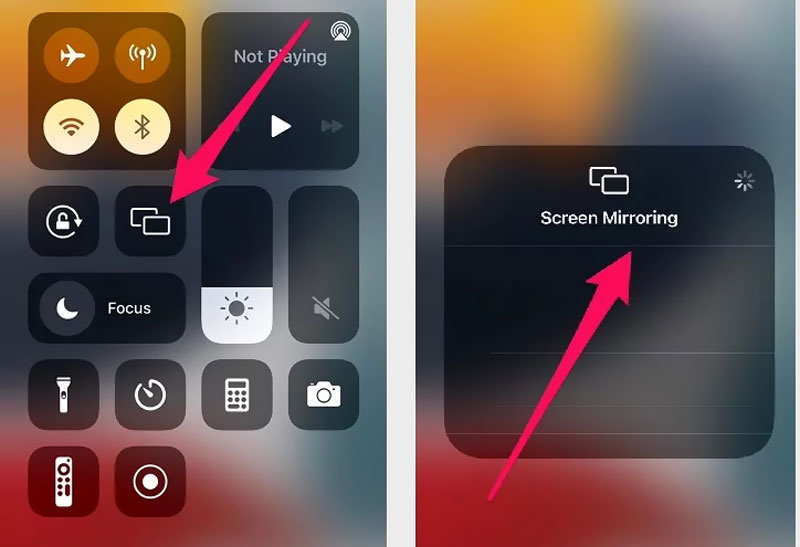 Control Center Screen Mirroring on iPhone