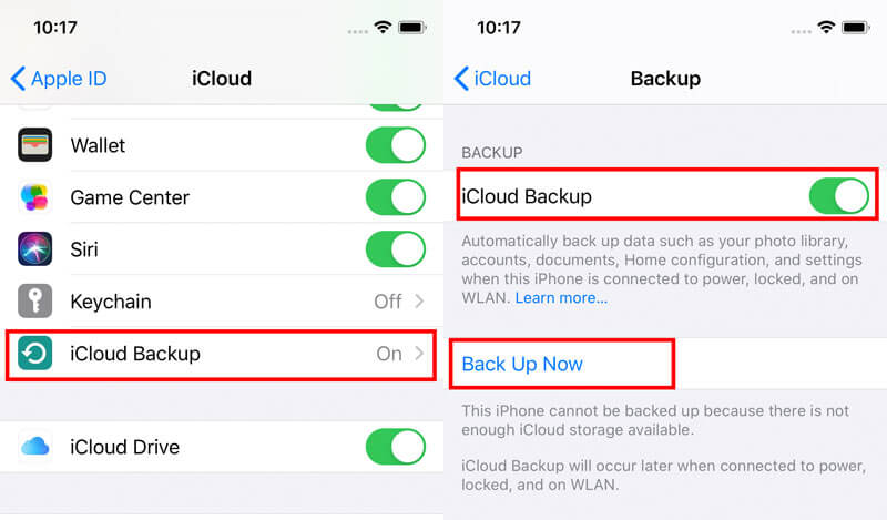Backup up Whatsapp to iCloud