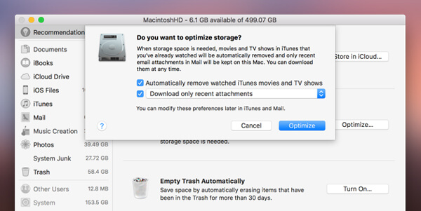 Optimize Mac Storage to Speed up Mac
