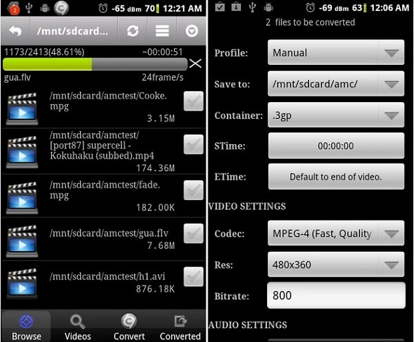 ASF to MPEG on Android Phones