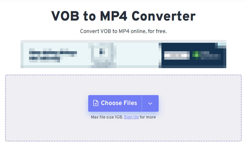 FreeConvert Choose Files Convert VOB to MP4