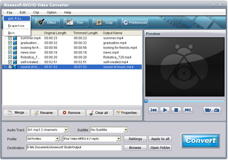 Convert AVCHD Video to iPod