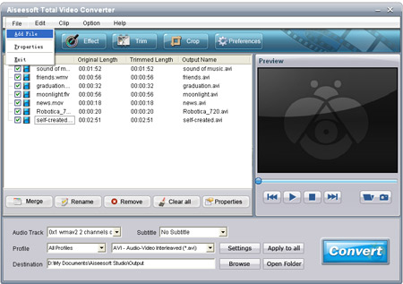 Convert FLV to AVI