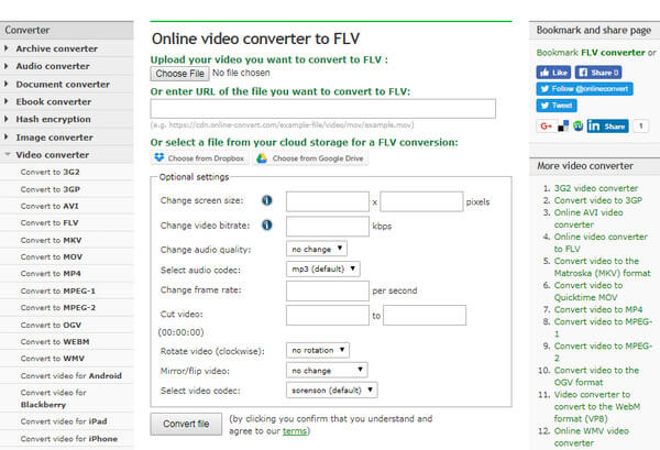 Convert MP4 to FLV online