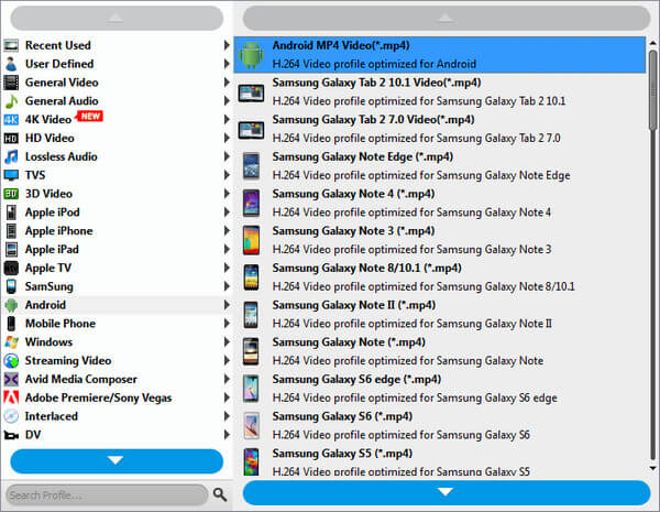 choose output profile