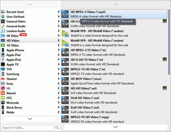 Select MP4