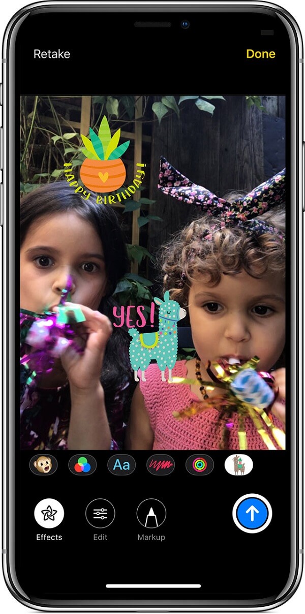Ios12 iphone x messages send message with camera effect