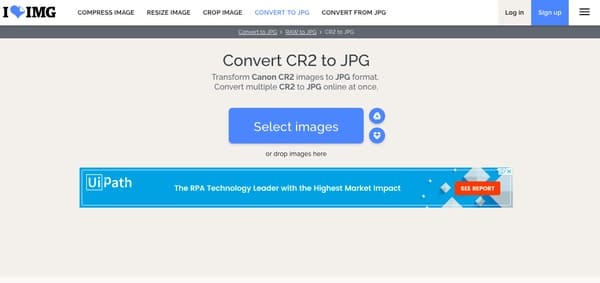 Iloveimg Online CR2 to JPG Converter