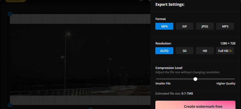 Modify Export Settings