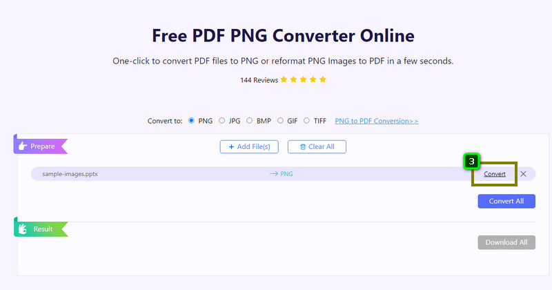 Transform PDF to PNG