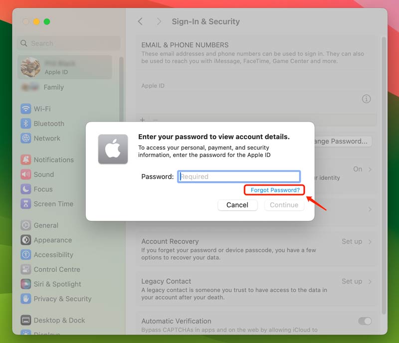 Forgot Apple ID Password Mac