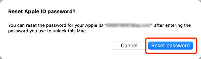 Reset Apple ID Password on Mac
