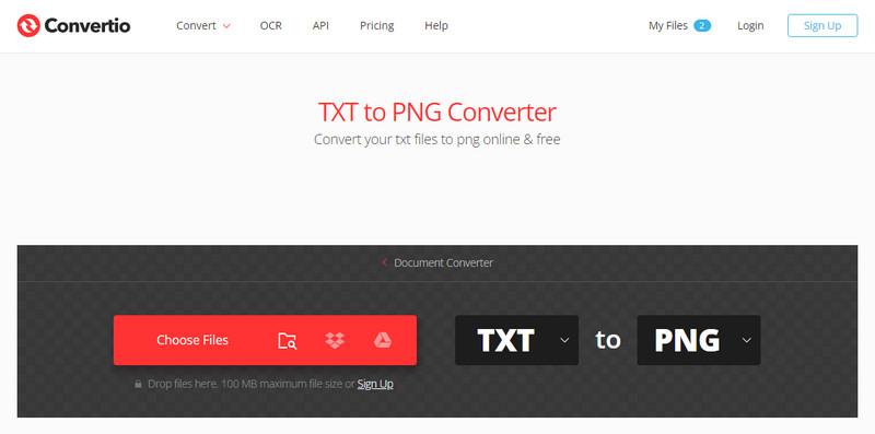 Convertio TXT to PNG